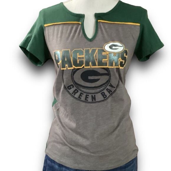NFL Team Apparel Green Bay Packer Short Sleeve Shirt Women’s Size Medium - Picture 1 of 9